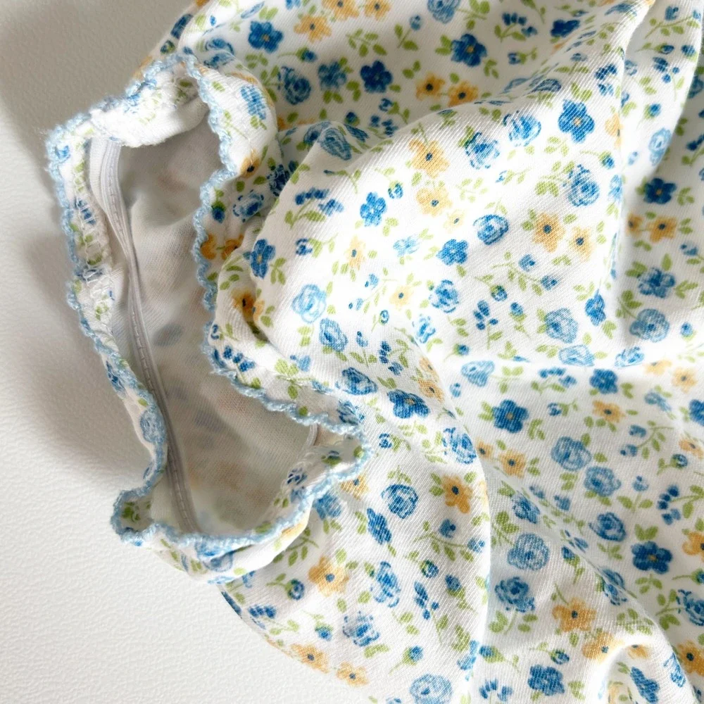 Kissy Kissy Baby Girls Pima Cotton Ditsy Floral Bloomers Diaper Cover Size 9M‎